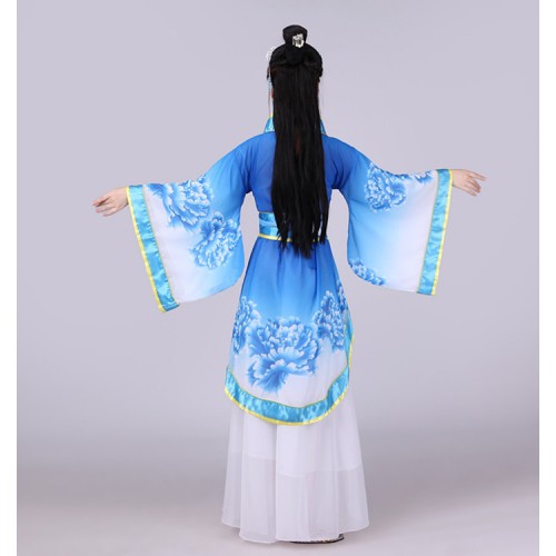 Chinese folk dance costumes for female women's traditional ancient fairy princess tang hanfu yangko drama cosplay dancing dresses